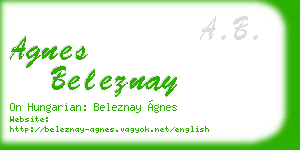 agnes beleznay business card